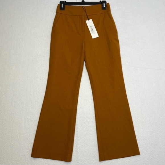 New Veronica Beard Cormac Trouser Pant Cropped In Rust Women Size‎ 0 - Picture 3 of 8